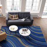 Marbling Abstract blue background Right Angle Felt Rugs - LeobonZone