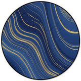 Marbling Abstract blue background Circular Felt Rugs - LeobonZone