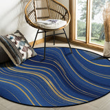 Marbling Abstract blue background Circular Felt Rugs - LeobonZone