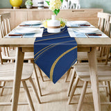 Marbling Abstract blue background Table Runner Place Mats Sharp Angle - LeobonZone