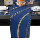 Marbling Abstract blue background Table Flag And Table Mat Suit - LeobonZone