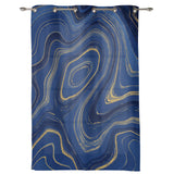 Round marbling Abstract blue background window curtains - LeobonZone
