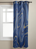 Round marbling Abstract blue background window curtains - LeobonZone