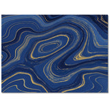 Round marbling Abstract blue background Right Angle Felt Rugs - LeobonZone