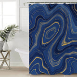 Round marbling Abstract blue background Waterproof Durable Shower Curtain - LeobonZone