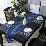 Round marbling Abstract blue background Table Flag And Table Mat Suit Sharp angle