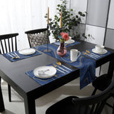 Round marbling Abstract blue background Table Flag And Table Mat Suit - LeobonZone
