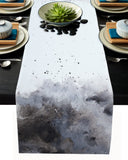 Black Marble light color pattern stone Table Runner Place Mats