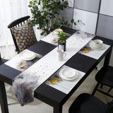 Black Marble light color pattern stone Table Flag And Table Mat Suit Sharp angle - LeobonZone