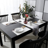 Black Marble light color pattern stone Table Flag And Table Mat Suit Sharp angle - LeobonZone