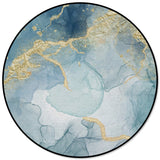 Blue Marble light color pattern stone Circular Felt Rugs - LeobonZone