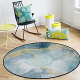 Blue Marble light color pattern stone Circular Felt Rugs - LeobonZone