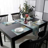 Blue Marble light color pattern stone Table Flag And Table Mat Suit Sharp angle - LeobonZone