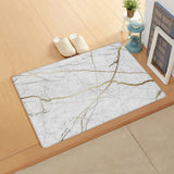 Grey Marble line texture Leather Doormat - LeobonZone