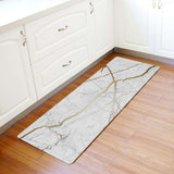 Grey Marble line texture Leather Doormat - LeobonZone
