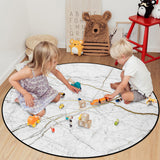 Grey Marble line texture Circular Felt Rugs - LeobonZone