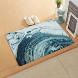 Green Marble fluid gradient texture Leather Doormat